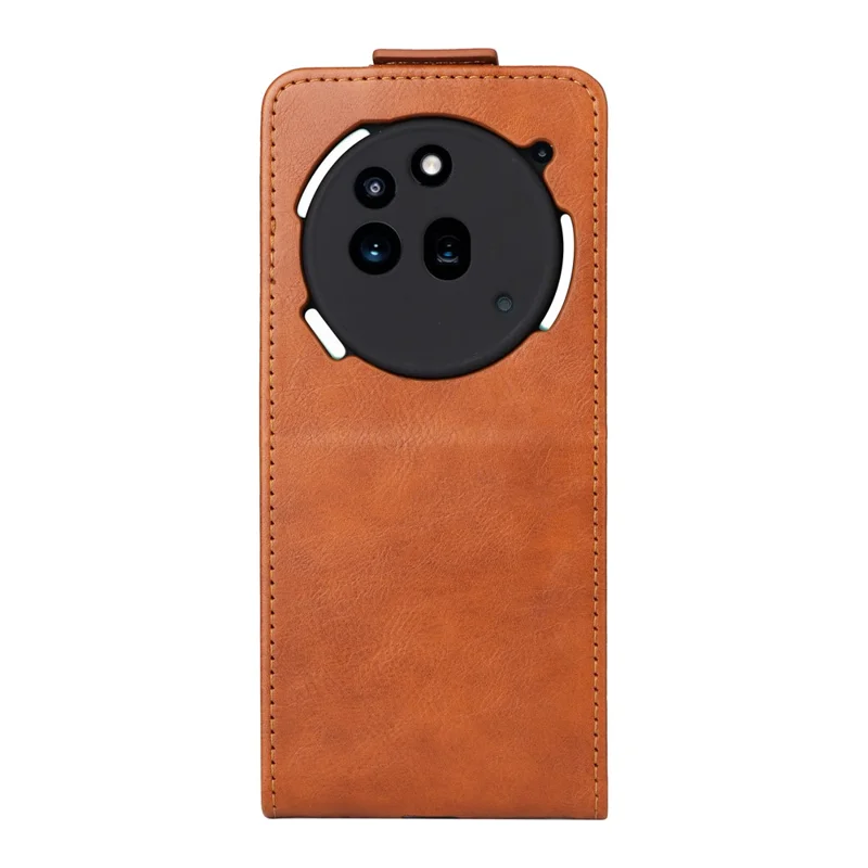 For Nothing Phone (3a) Pro Stand Case Magnetic Clasp Vertical Flip Leather Phone Cover with Card Holder - Orange