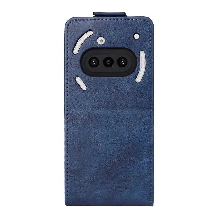 Custodia in pelle con supporto per Nothing Phone (3a), chiusura magnetica, flip verticale, porta-carte - Blu scuro