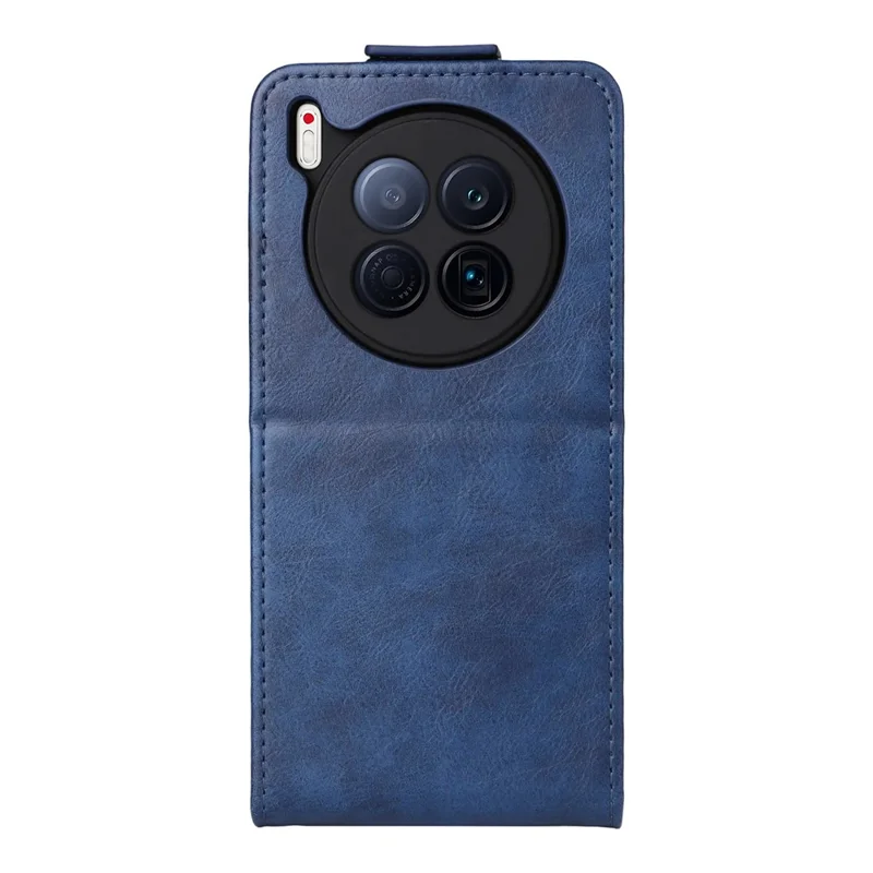 For TECNO Camon 40 Premier 5G Stand Case Magnetic Clasp Vertical Flip Leather Phone Cover with Card Holder - Dark Blue