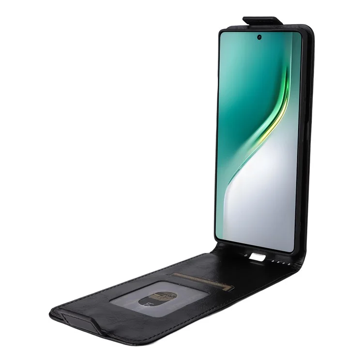 Für TECNO Camon 40 Pro 5G / 4G Handyhülle mit Magnetverschluss Vertikal Klappbar Lederhülle mit Kartenfach - Schwarz