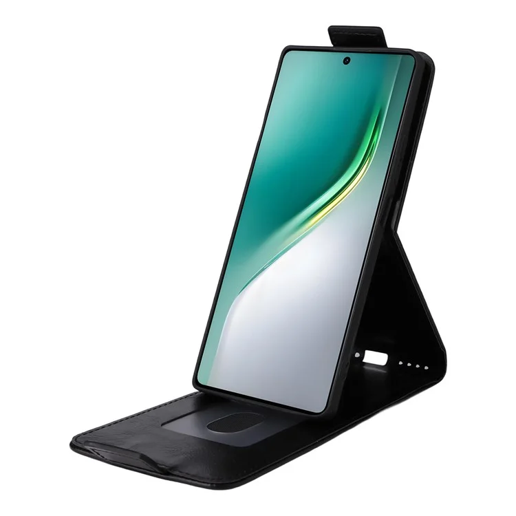 Für TECNO Camon 40 Pro 5G / 4G Handyhülle mit Magnetverschluss Vertikal Klappbar Lederhülle mit Kartenfach - Schwarz