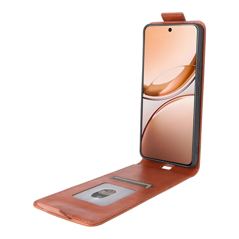 For vivo V50 Lite 5G Stand Case Magnetic Clasp Vertical Flip Leather Phone Cover with Card Holder - Orange