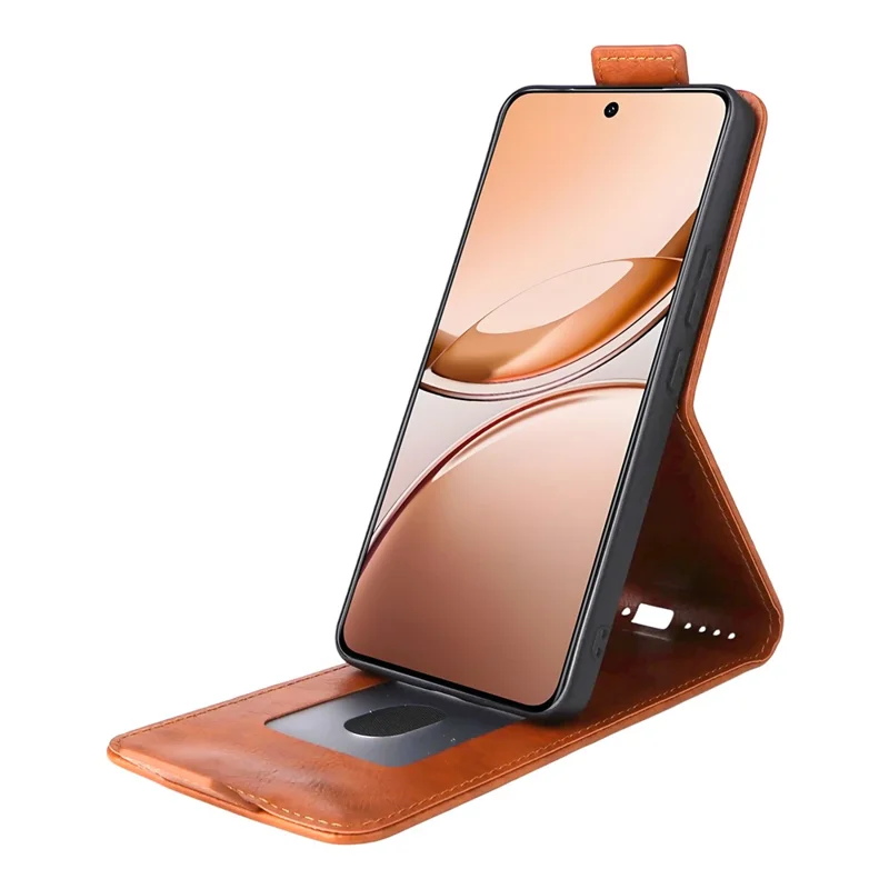 For vivo V50 Lite 5G Stand Case Magnetic Clasp Vertical Flip Leather Phone Cover with Card Holder - Orange