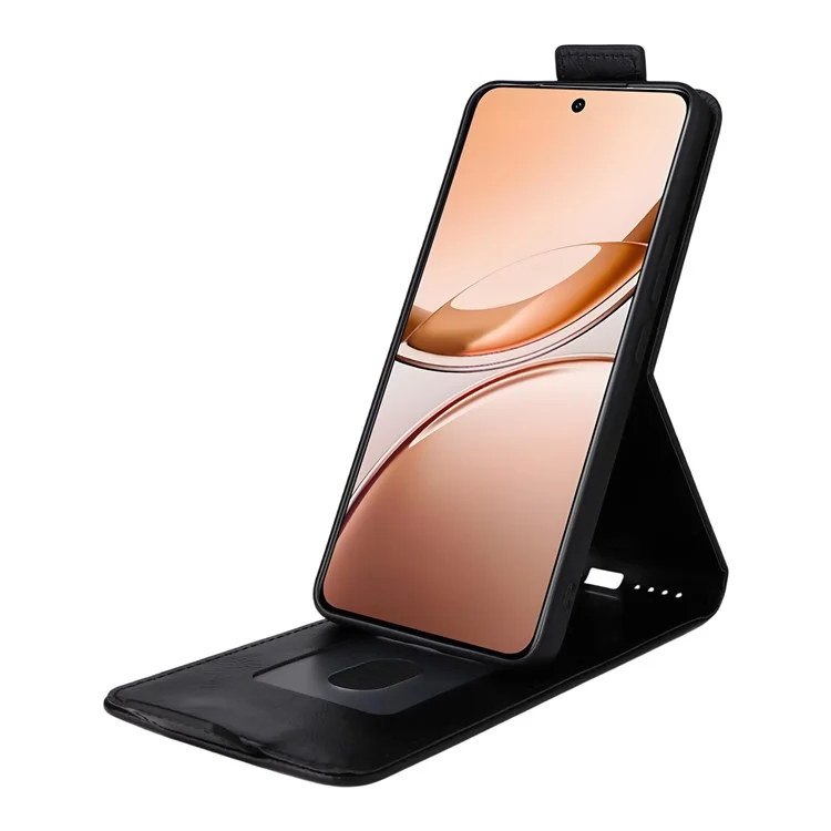 For vivo V50 Lite 5G Stand Case Magnetic Clasp Vertical Flip Leather Phone Cover with Card Holder - Black