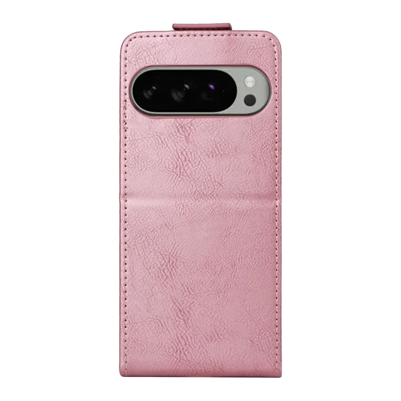 For Google Pixel 10 Pro XL Stand Case Magnetic Clasp Vertical Flip Leather Phone Cover with Card Holder - Rose Gold