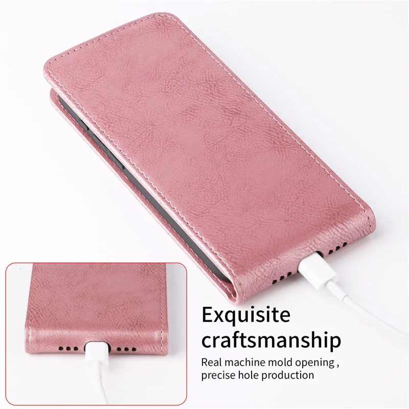 For Google Pixel 10 Pro XL Stand Case Magnetic Clasp Vertical Flip Leather Phone Cover with Card Holder - Rose Gold