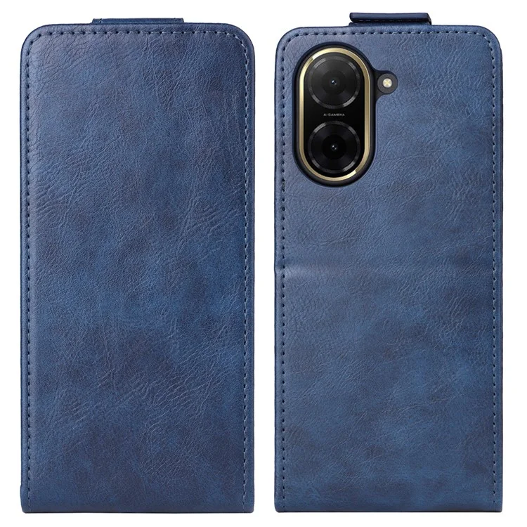 Para Xiaomi Redmi A5 4G / Poco C71 4G Capa com Suporte Case Fecho Magnético Flip Vertical em Couro com Porta-Cartões - Azul Escuro