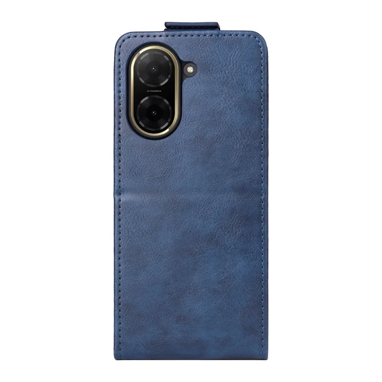 Para Xiaomi Redmi A5 4G / Poco C71 4G Capa com Suporte Case Fecho Magnético Flip Vertical em Couro com Porta-Cartões - Azul Escuro