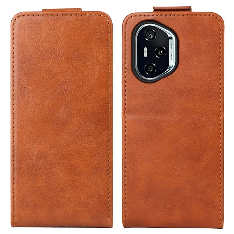 Capa Vertical Flip de Couro para Honor 400 com Fecho Magnético e Porta-cartões - Laranja