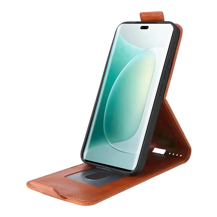 Capa Vertical Flip de Couro para Honor 400 com Fecho Magnético e Porta-cartões - Laranja