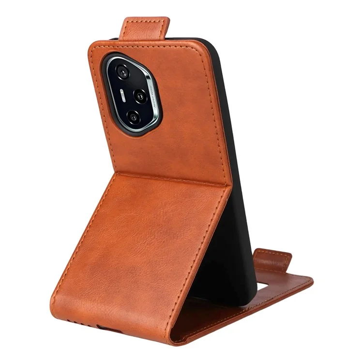 Capa Vertical Flip de Couro para Honor 400 com Fecho Magnético e Porta-cartões - Laranja