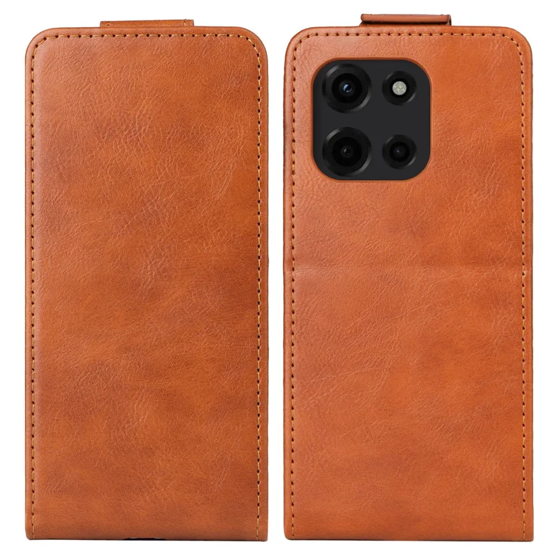 For Motorola Edge (2025) 5G Stand Case Magnetic Clasp Vertical Flip Leather Phone Cover with Card Holder - Orange