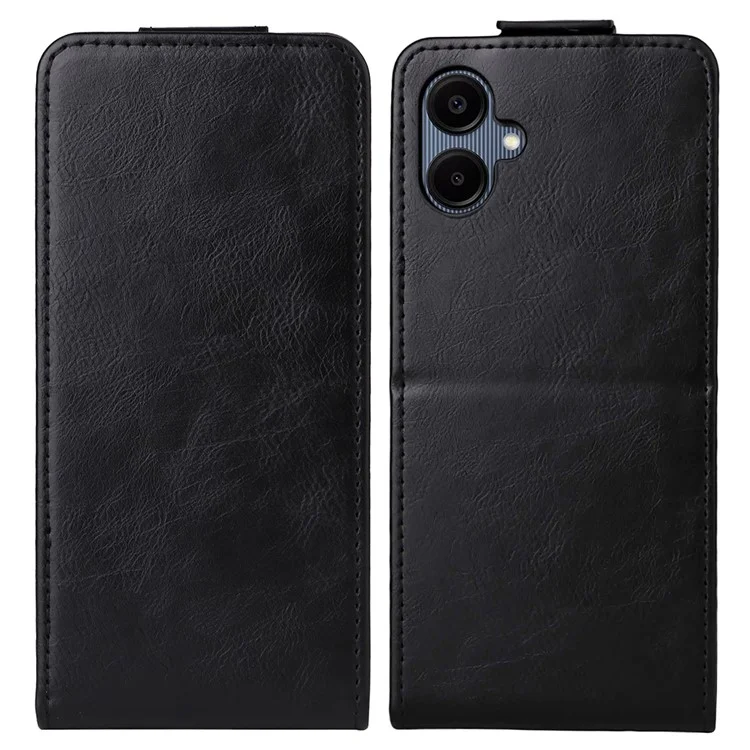 Para Samsung Galaxy A06 5G / 4G Capa com Suporte Flip Vertical em Couro com Fecho Magnético e Porta-cartões - Preto