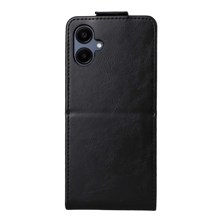 Para Samsung Galaxy A06 5G / 4G Capa com Suporte Flip Vertical em Couro com Fecho Magnético e Porta-cartões - Preto