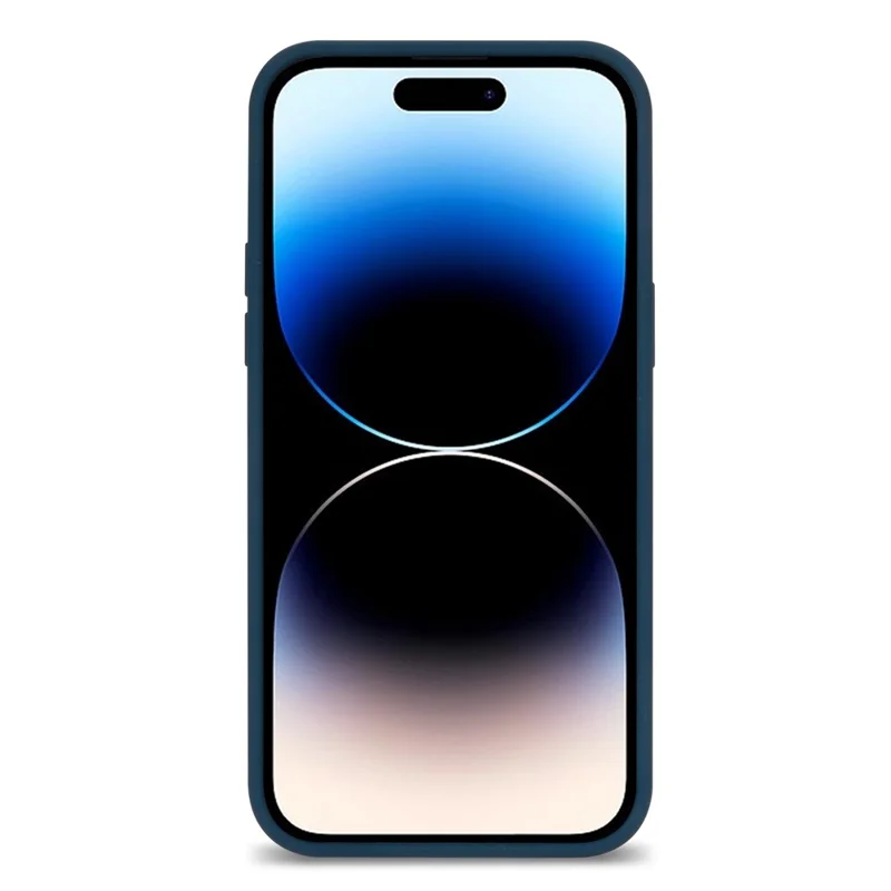 For iPhone 14 Pro Solid Silicone Phone Case Anti-Scratch Soft Fiber Lining Slim Thin Cover - Blue