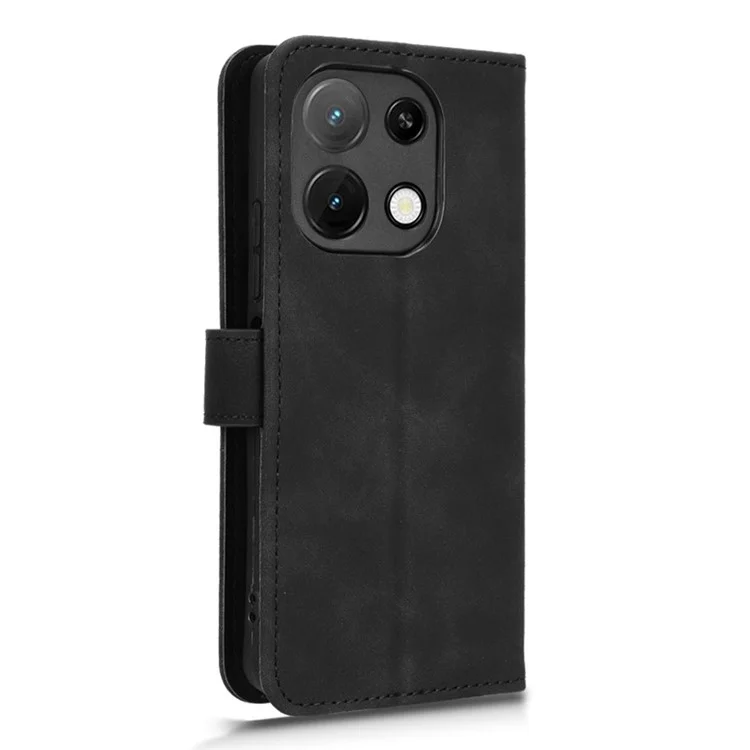 Für Umidigi Note 100 Lederhülle Hautgefühl Stoßfest Geldbörse Flip Handyhülle - Schwarz