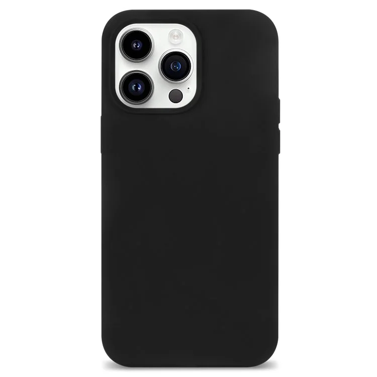 Für Iphone 14 Pro Max Max Solid Silicon Shock-absorb-hülle Weiche Anti-kratzer-faserkissen-kissen-shell-telefonabdeckung - Schwarz