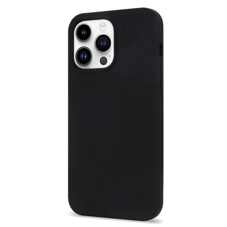 Für Iphone 14 Pro Max Max Solid Silicon Shock-absorb-hülle Weiche Anti-kratzer-faserkissen-kissen-shell-telefonabdeckung - Schwarz