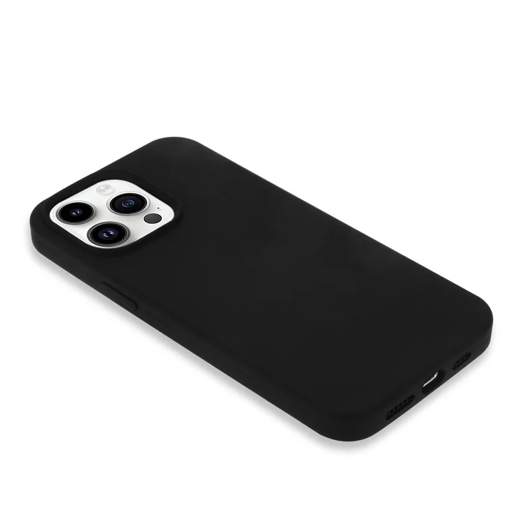 Für Iphone 14 Pro Max Max Solid Silicon Shock-absorb-hülle Weiche Anti-kratzer-faserkissen-kissen-shell-telefonabdeckung - Schwarz