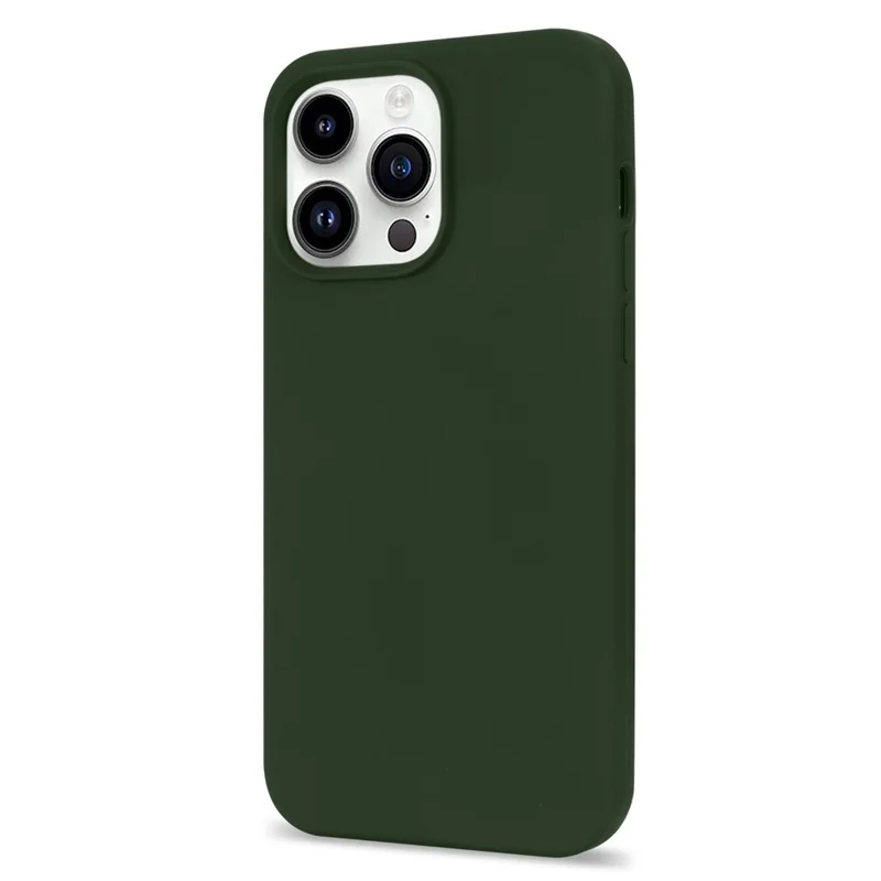 Para Iphone 14 Pro Max Solid Silicone Shock-absorb - Ejercito Verde