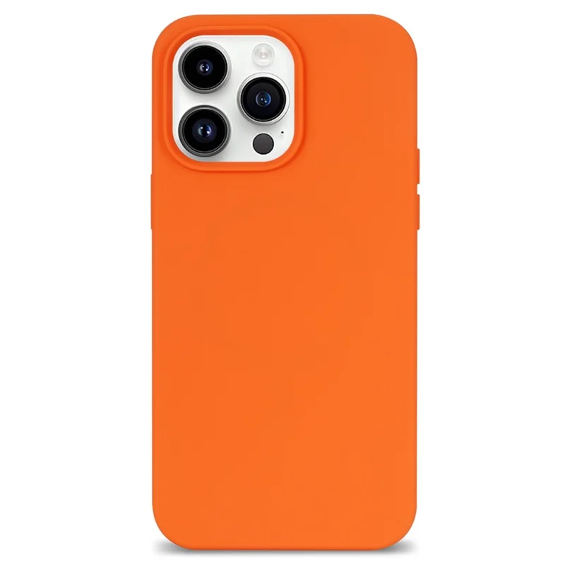 Pour Iphone 14 Pro Max Silicone Silicone Shock-Absorb Case Soft Anti-Scratch Fiber Lighing Cushion Shell Téléphone - Orange