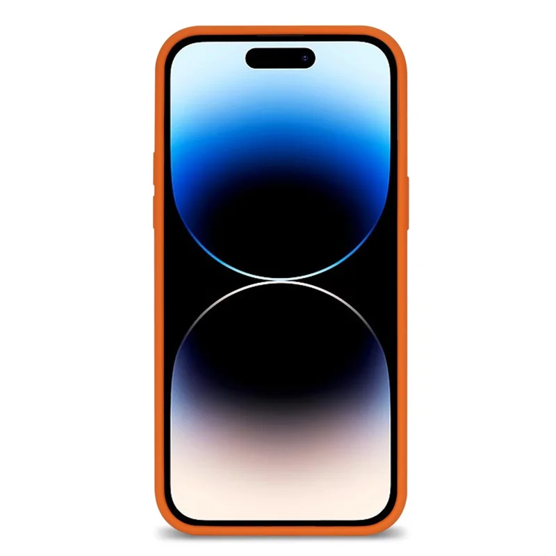 Pour Iphone 14 Pro Max Silicone Silicone Shock-Absorb Case Soft Anti-Scratch Fiber Lighing Cushion Shell Téléphone - Orange