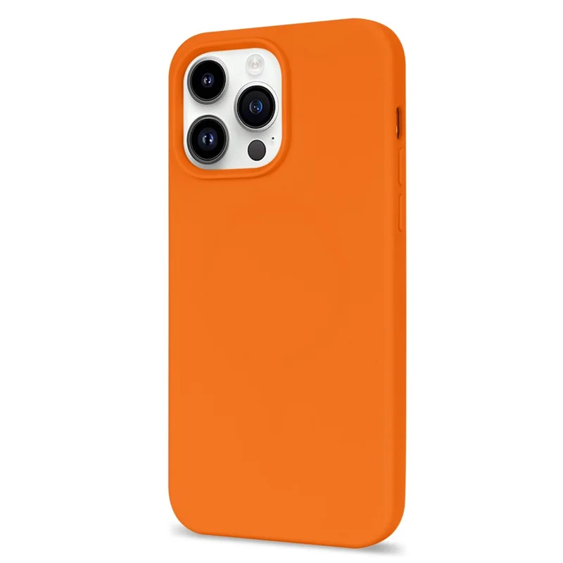 Pour Iphone 14 Pro Max Silicone Silicone Shock-Absorb Case Soft Anti-Scratch Fiber Lighing Cushion Shell Téléphone - Orange