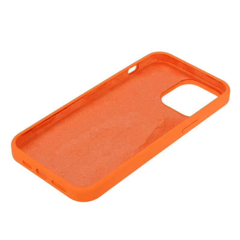 Pour Iphone 14 Pro Max Silicone Silicone Shock-Absorb Case Soft Anti-Scratch Fiber Lighing Cushion Shell Téléphone - Orange