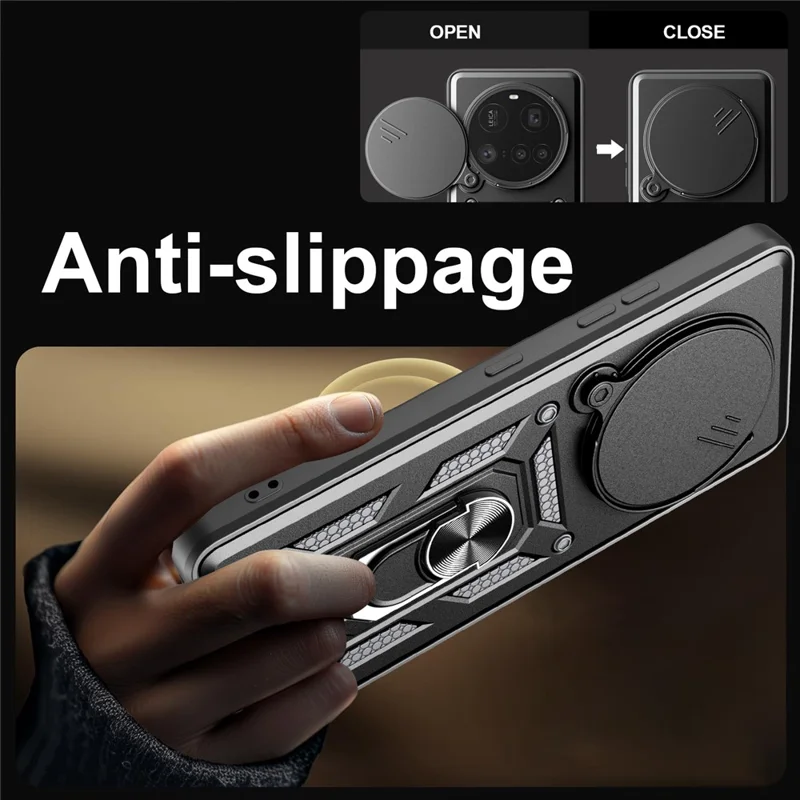 For Xiaomi 15 Ultra Case with Slide Camera Lid PC + TPU Kickstand Phone Cover - Green