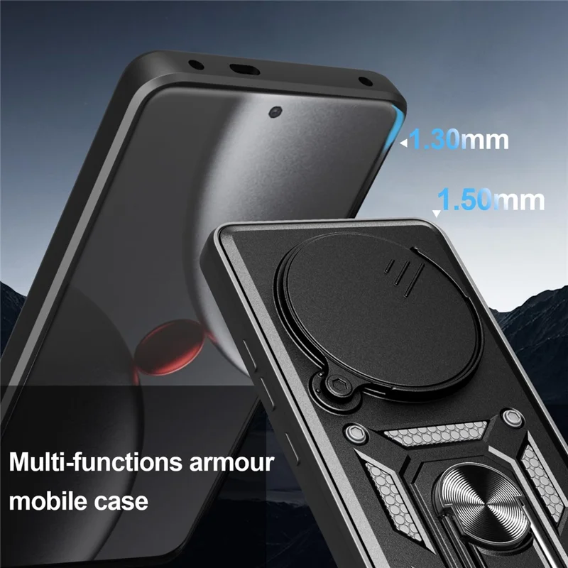 For Xiaomi 15 Ultra Case with Slide Camera Lid PC + TPU Kickstand Phone Cover - Green
