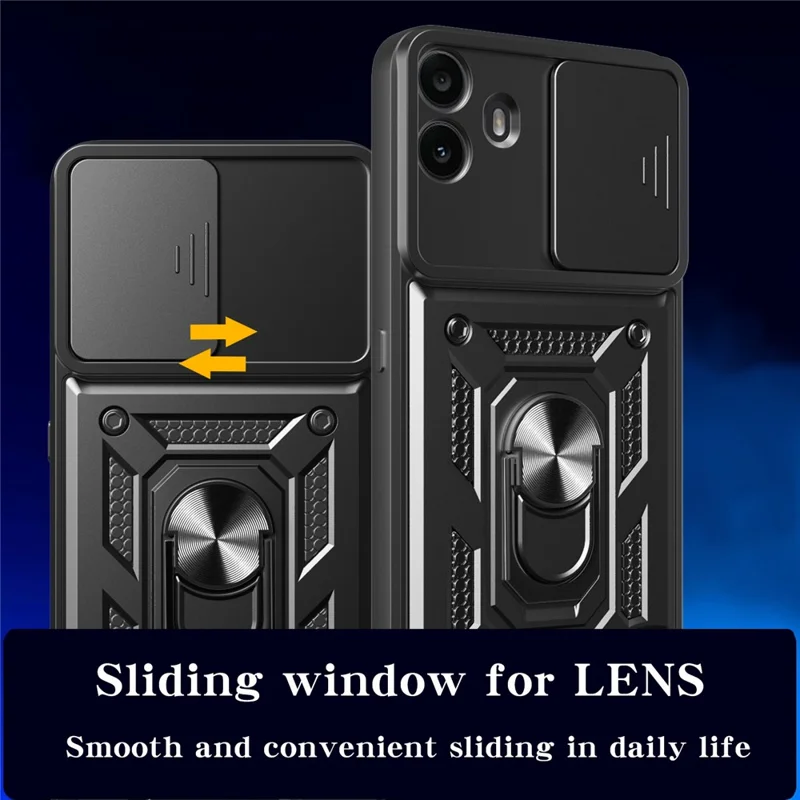 For Nothing CMF Phone 1 Case with Slide Camera Lid PC + TPU Kickstand Phone Cover - Red