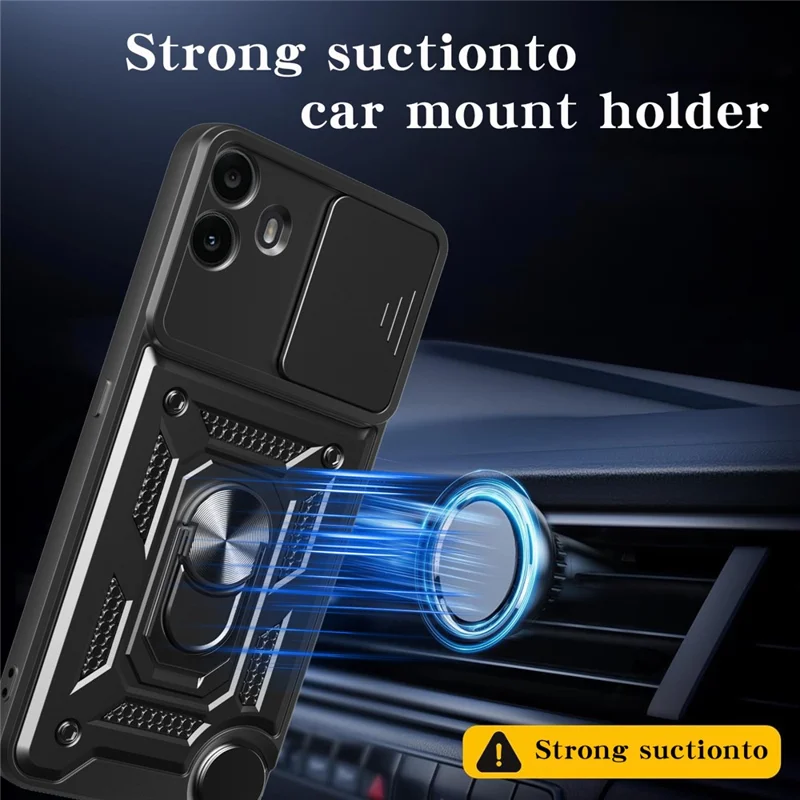 For Nothing CMF Phone 1 Case with Slide Camera Lid PC + TPU Kickstand Phone Cover - Red