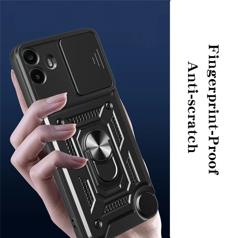 For Nothing CMF Phone 1 Case with Slide Camera Lid PC + TPU Kickstand Phone Cover - Red