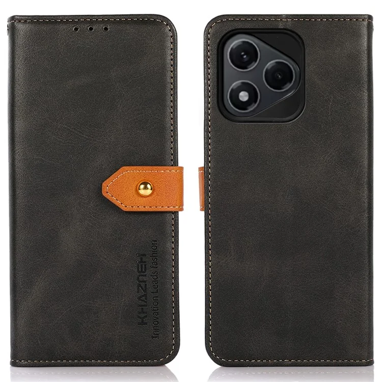 KHAZNEH Per Honor 400 Lite Custodia Portafoglio per Telefono con Supporto, Cover a Libro in Pelle - Nero