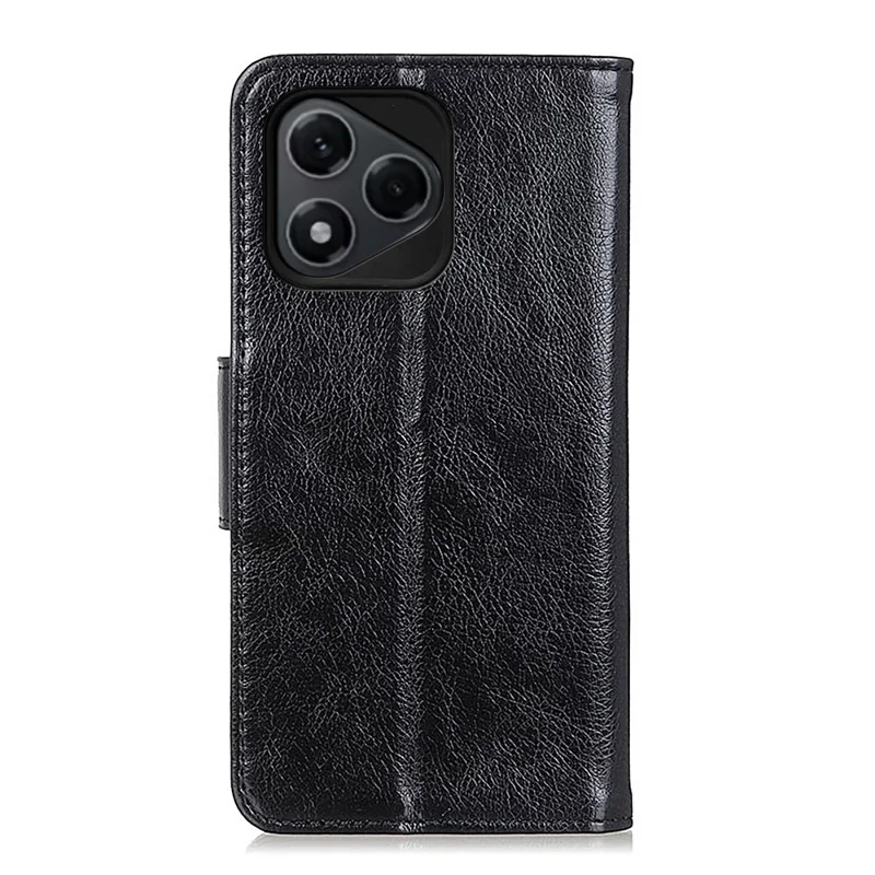 For Honor 400 Lite 5G Case Nappa Texture Split Leather Wallet Phone Cover - Black