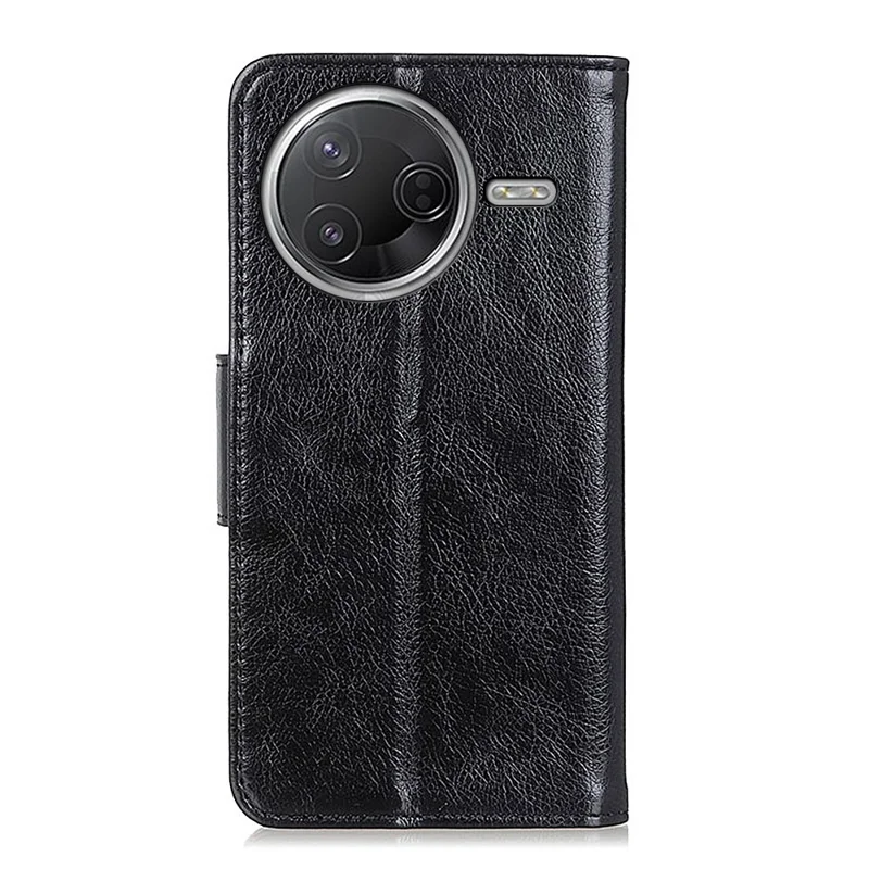 Wallet Case For Xiaomi Poco F7 Pro 5G / Redmi K80 5G / F7 Ultra 5G / Redmi K80 Pro 5G Nappa Texture Split Leather Phone Cover - Black