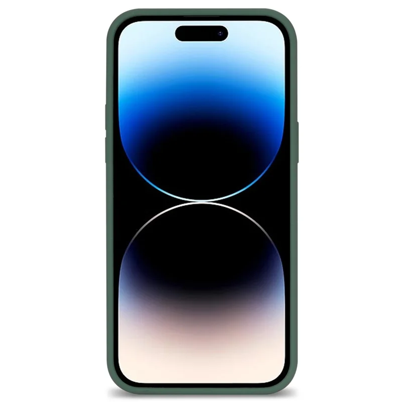 For iPhone 14 Pro Magnetic Slim Case Compatible with MagSafe, Shock Resistant Solid Silicone Phone Cover with Fiber Lining - Grass Green