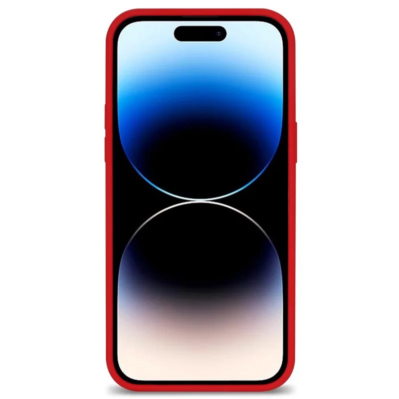 Cienka magnetyczna obudowa na iPhone 14 Pro zgodna z MagSafe, odporna na wstrząsy, pokryta solidnym silikonem z wyściółką z włókna - Czerwony