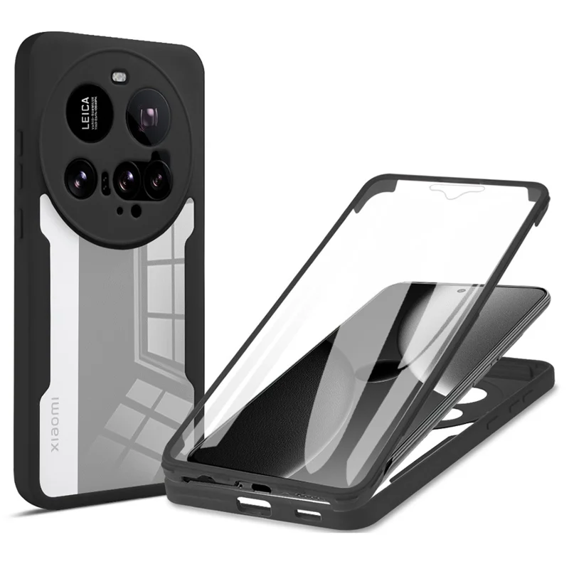 Cover per Xiaomi 15 Ultra in Acrilico + TPU Trasparente con Pellicola Protettiva per Schermo PET - Nero