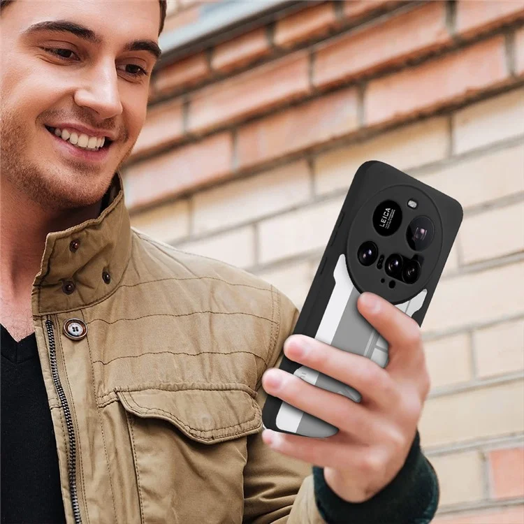 Cover per Xiaomi 15 Ultra in Acrilico + TPU Trasparente con Pellicola Protettiva per Schermo PET - Nero