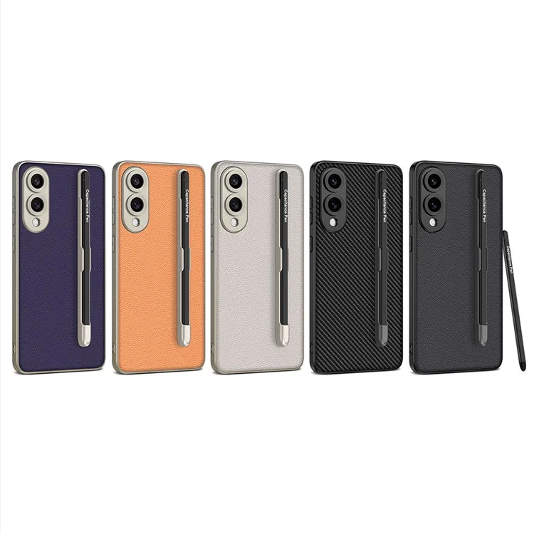 GKK For Samsung Galaxy S25 Edge Case with Stylus Skin Touch PU + TPU + PC Phone Back Cover - Purple