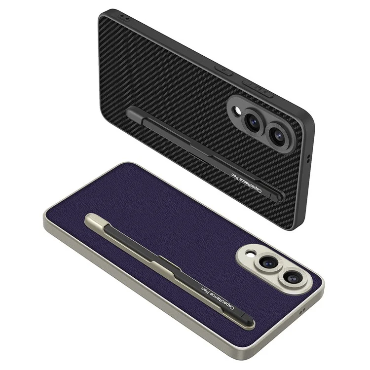 GKK For Samsung Galaxy S25 Edge Case with Stylus Skin Touch PU + TPU + PC Phone Back Cover - Purple