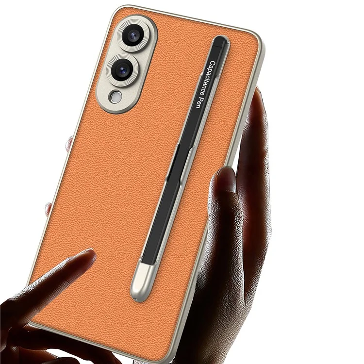 GKK For Samsung Galaxy S25 Edge Case with Stylus Skin Touch PU + TPU + PC Phone Back Cover - Purple