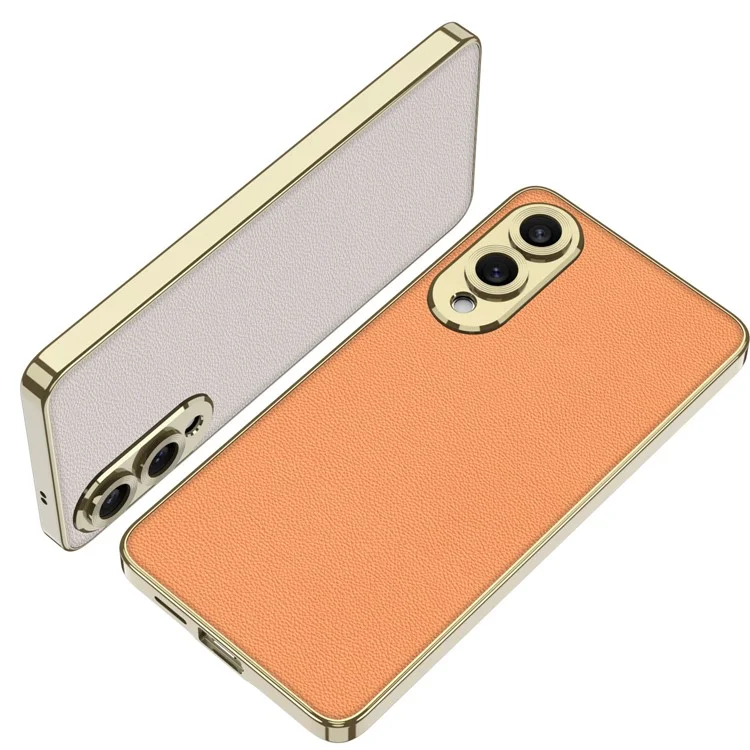 GKK For Samsung Galaxy S25 Edge Case Electroplating TPU + PC + PU Phone Back Cover - Black