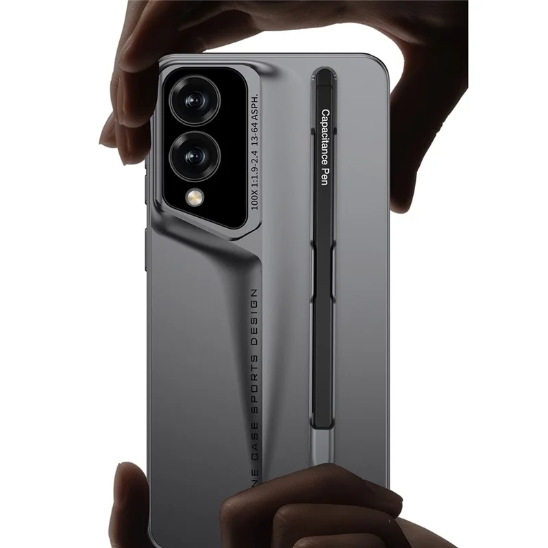 GKK For Samsung Galaxy S25 Edge Case with Stylus Slim Hard PC Protective Phone Cover - Titanium Grey