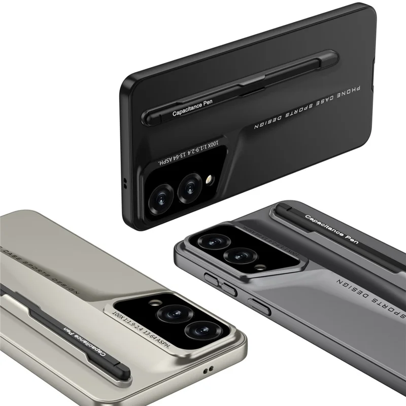 GKK For Samsung Galaxy S25 Edge Case with Stylus Slim Hard PC Protective Phone Cover - Titanium Grey