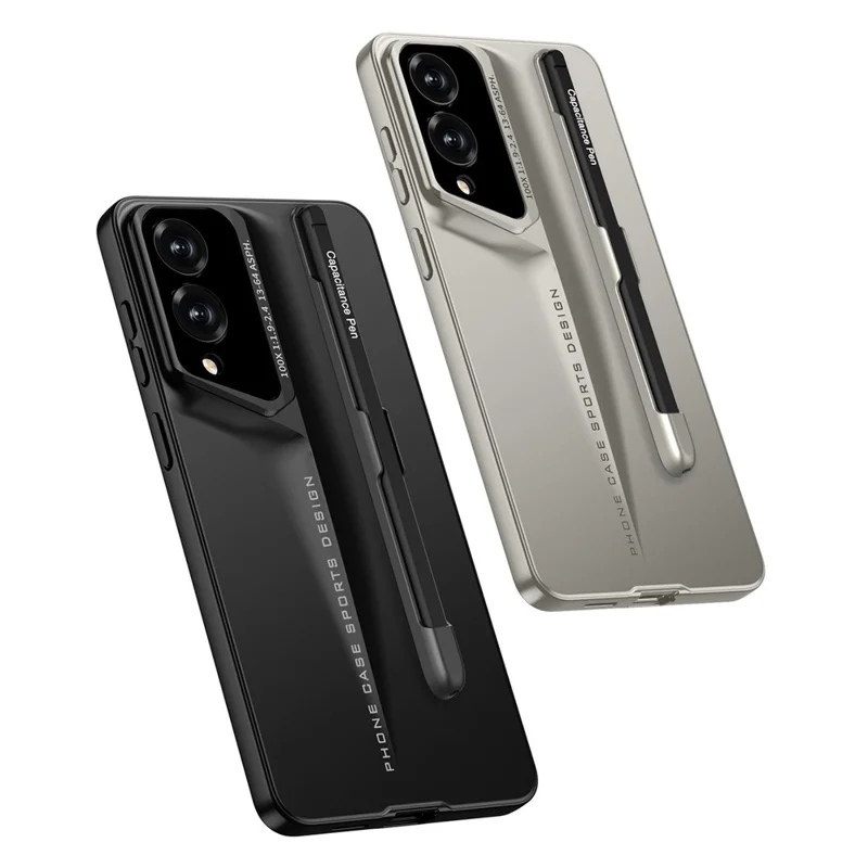 GKK For Samsung Galaxy S25 Edge Case with Stylus Slim Hard PC Protective Phone Cover - Titanium Grey