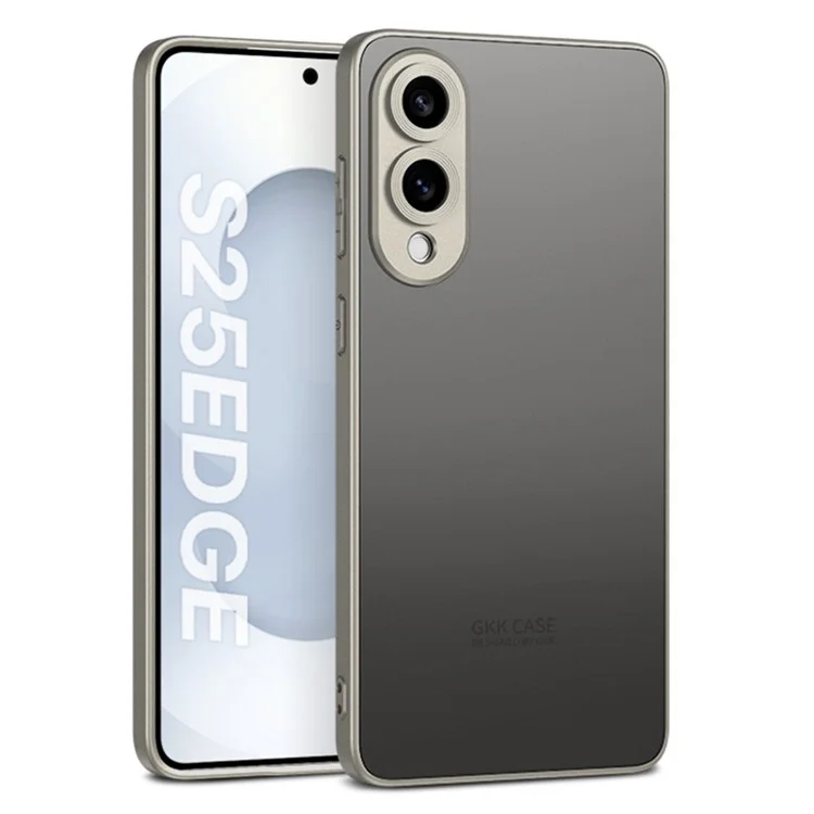 GKK For Samsung Galaxy S25 Edge Case Skin Touch AG PC+TPU Phone Back Cover - Titanium Black