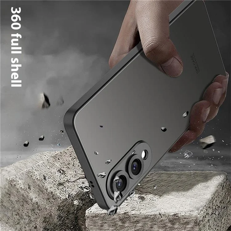 GKK For Samsung Galaxy S25 Edge Case Skin Touch AG PC+TPU Phone Back Cover - Titanium Black