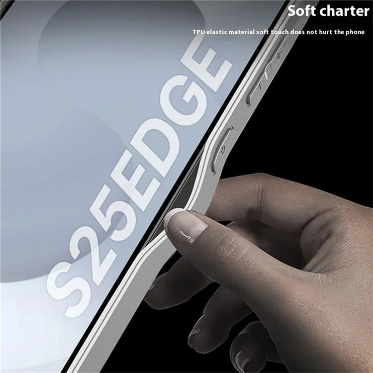GKK For Samsung Galaxy S25 Edge Case Skin Touch AG PC+TPU Phone Back Cover - Titanium Black